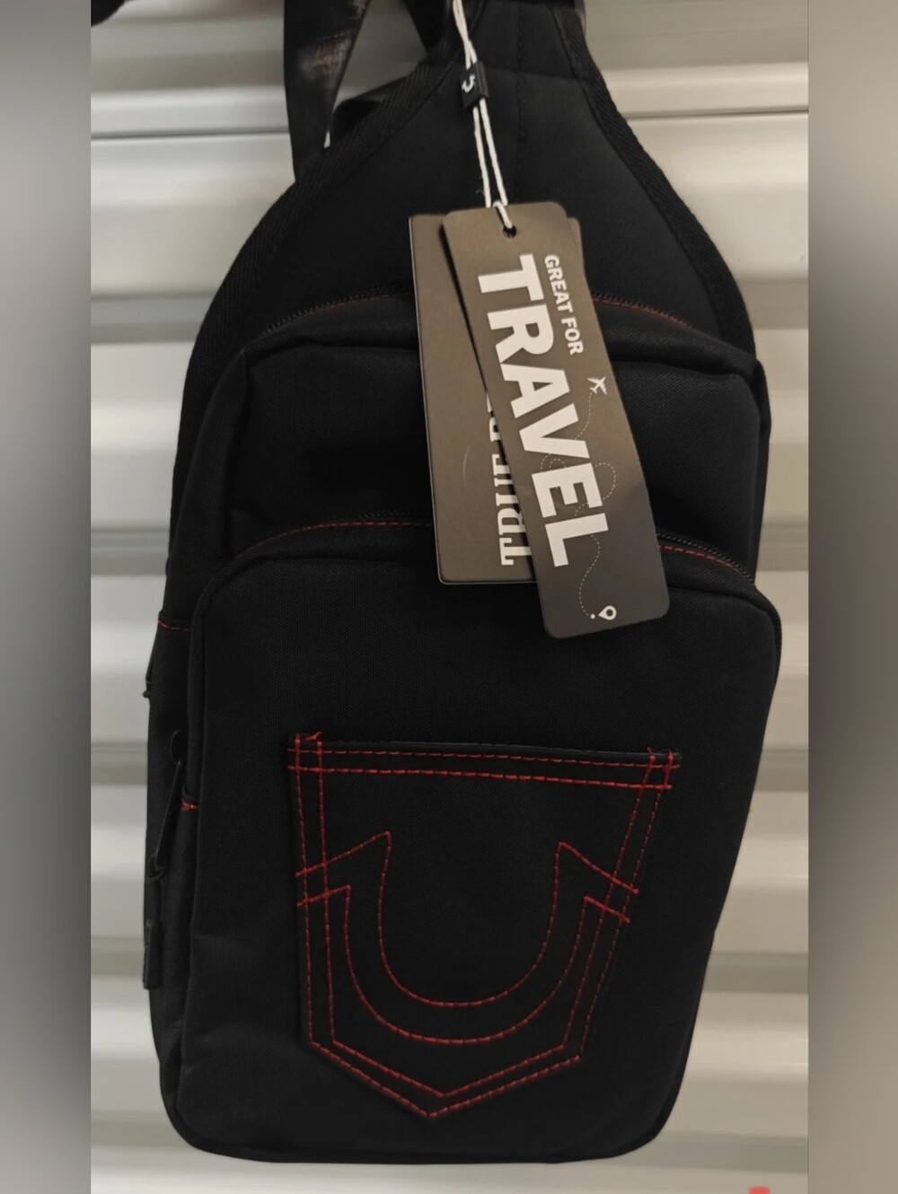TRUE RELIGION Black Sling Bag Canvas BRAND-NEW